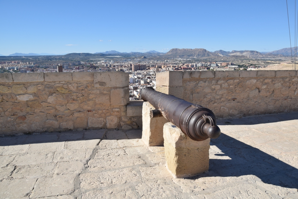 Alicante castle - a canon watches over the city